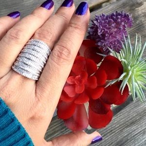 925 Silver Filled Sapphire Ring Size 9